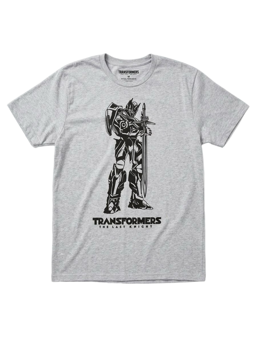 District Grey Short Sleeve Tee with Black Transformers Graphic